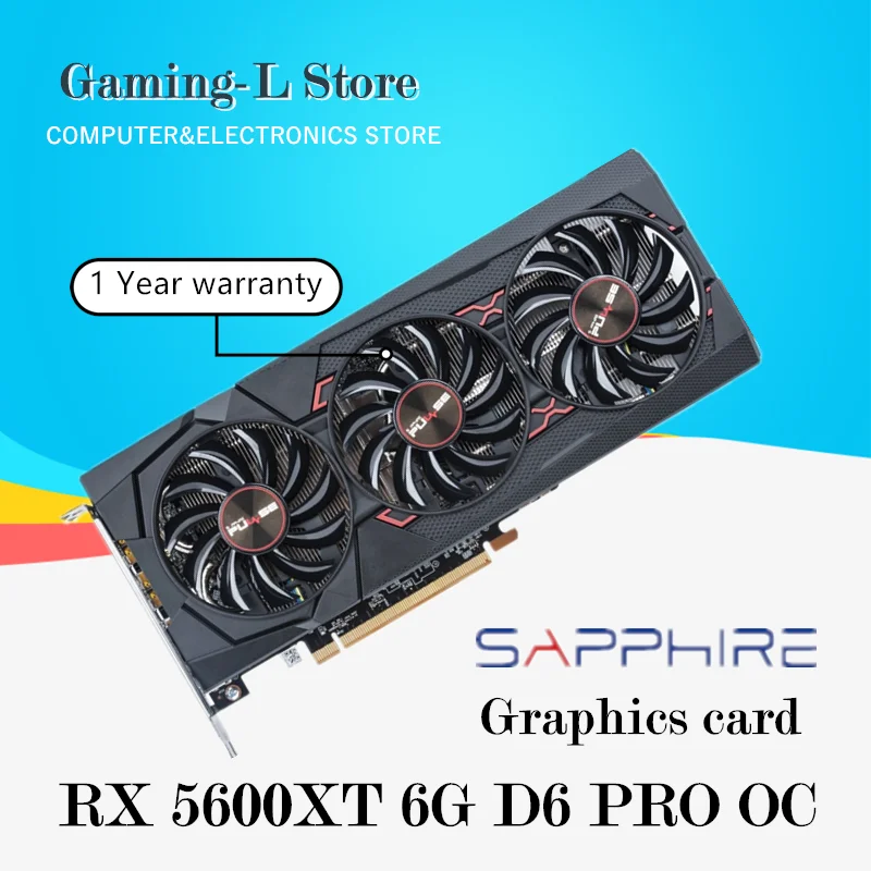 Видеокарта SAPPHIRE RX 5600XT 6G D6 PRO OC Radeon RX 5600 xt 6 ГБ GPU графическая карта PCI Express 4,0 16X