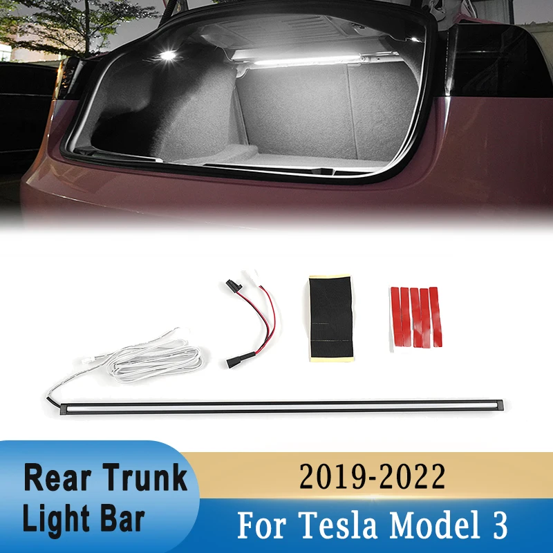 

Автомобильный задний багажник, фотолента для Tesla Model 3 2019-2022, интеллектуальная световая панель 12 В, светодиодная внутренняя декоративная лампа для багажника
