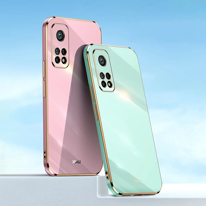 

Square Plating Back Cover Case for Xiaomi Mi 10T Pro 5G Silicone Lens Protector Mi10T 10TPro Mobile Phone Funda Girls Carcasas