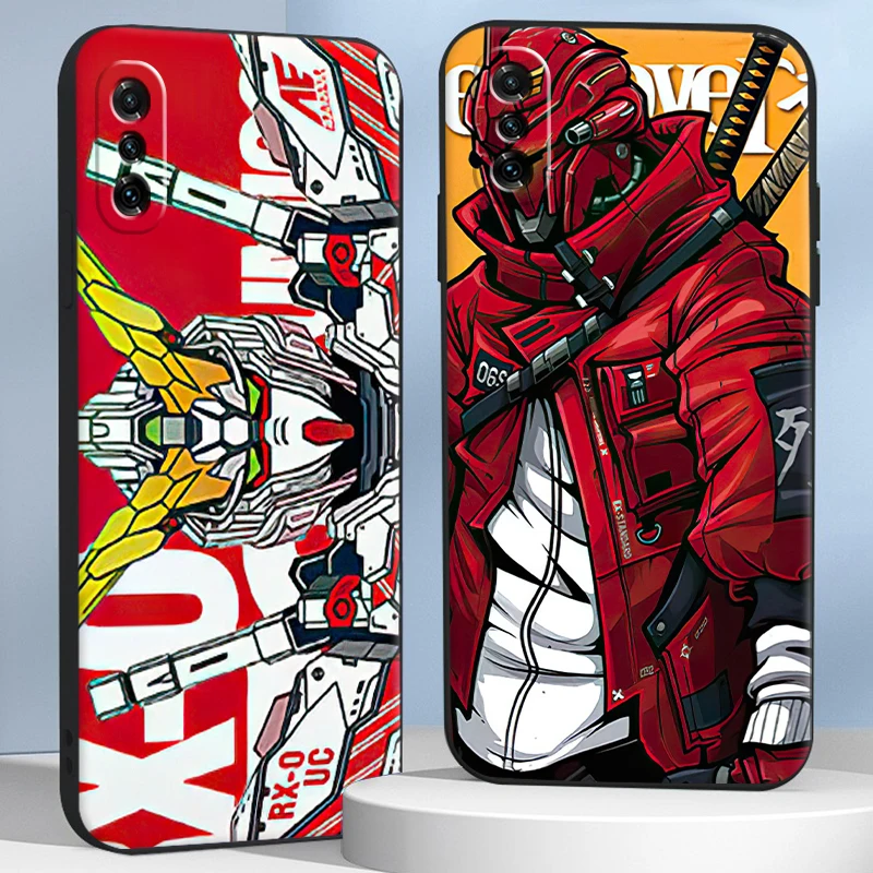 

Japan Anime Gundam Phone Case For Xiaomi POCO X3 Pro M3 Pro NFC F3 GT 11 Funda Protective Black Unisex Carcasa Original