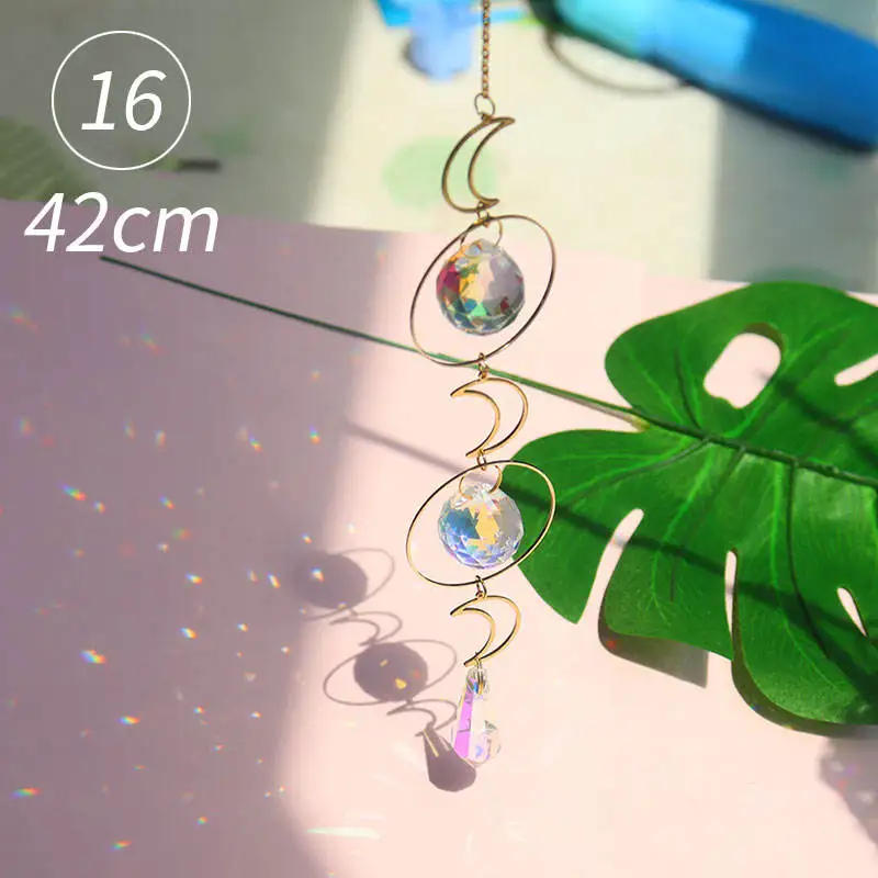 Rainbow Amethyst Ball Prism Pendant For Home Decoration Crystal Sun Catcher Devil's Eye Butterfly Decor