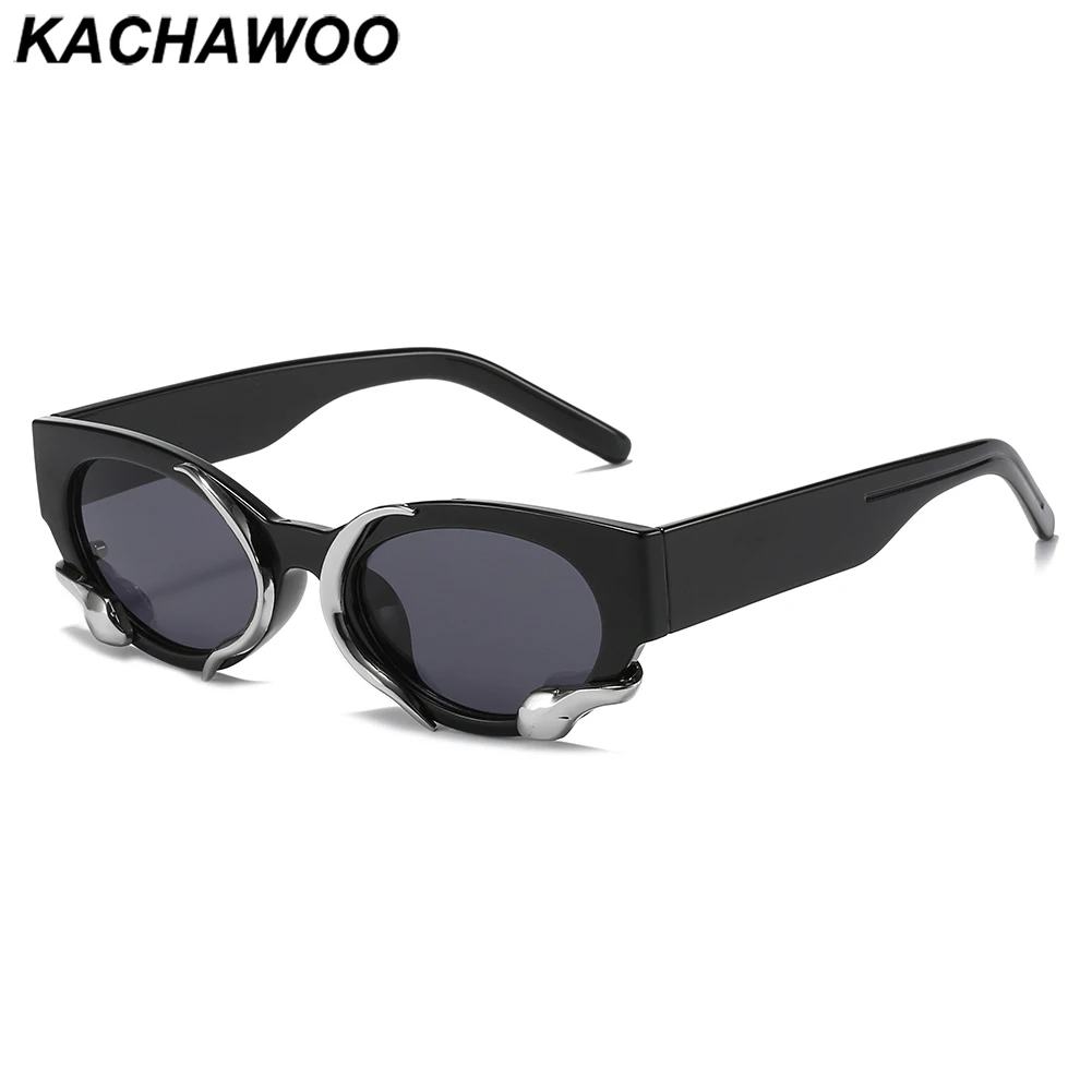 

Женские винтажные солнцезащитные очки Kachawoo, модные стильные черные, фиолетовые, зеленые солнцезащитные очки «кошачий глаз», Женские аксесс...