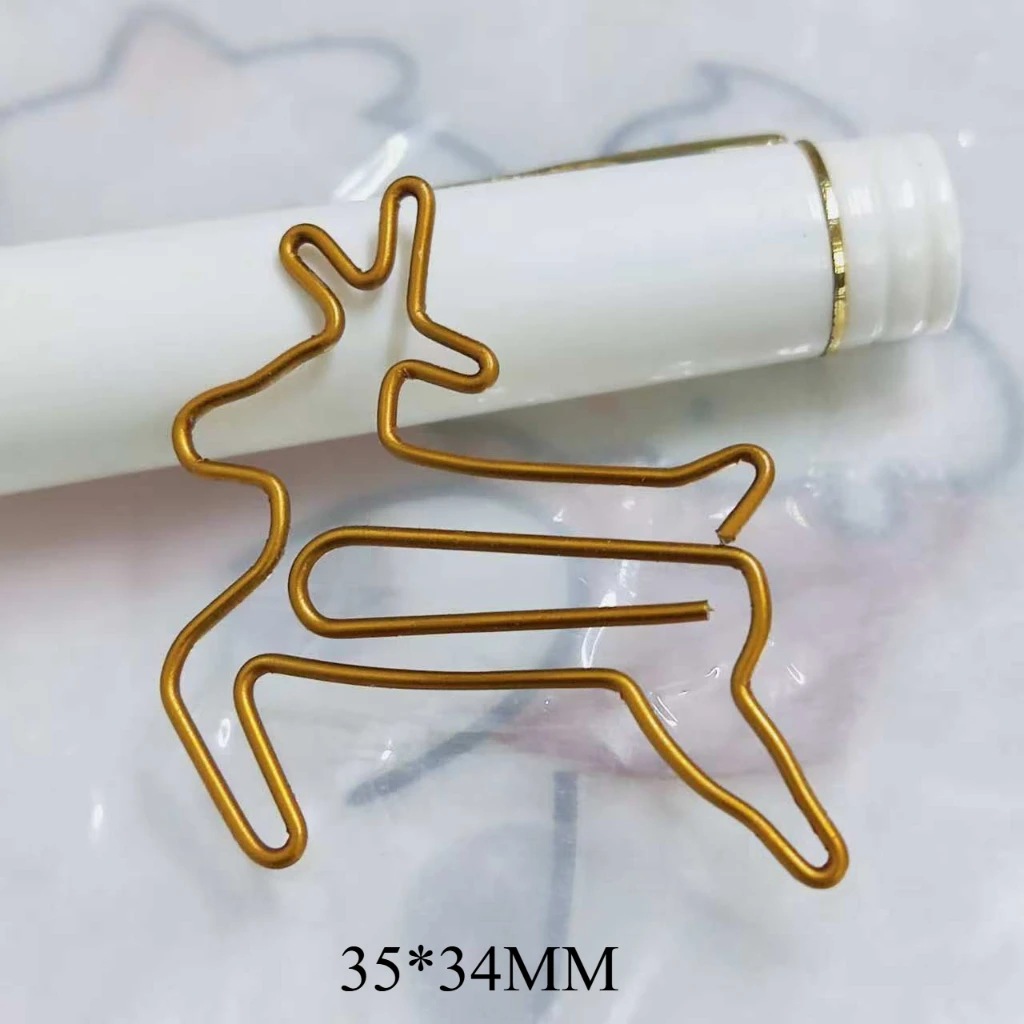 10 шт., рождественская елка, металлический материал, колокольчик в форме лося, скрепки для бумаг, забавные кавайные закладки, офисные школьные канцелярские принадлежности, зажимы для маркировки