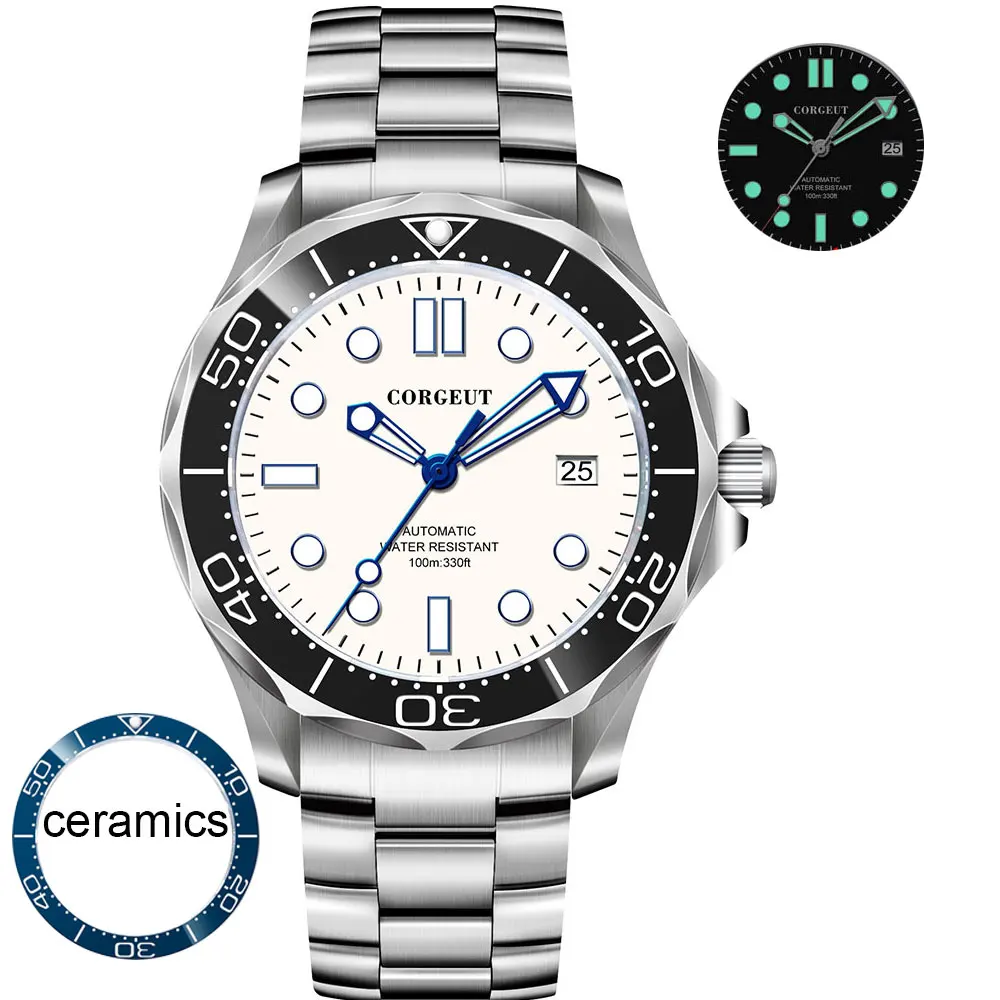 

Часы мужские наручные с керамическим циферблатом, 41 мм