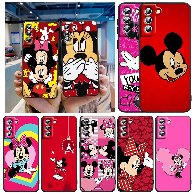 

Red Mickey mouse Phone Case For Samsung Galaxy S23 S22 S21 S20 FE S10 S10E S9 Plus Ultra Pro Lite 5G Black Cover