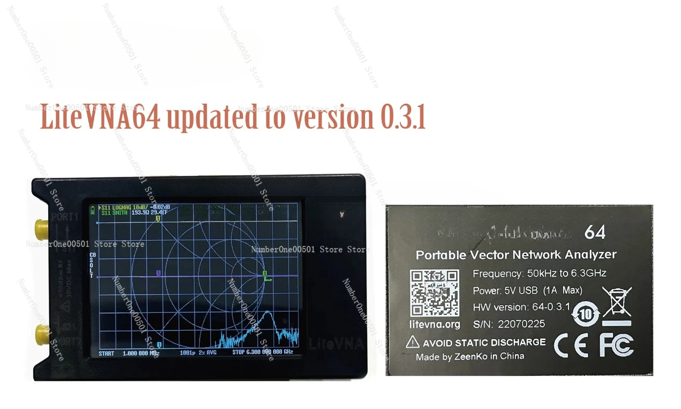 Векторный анализатор сети LiteVNA 64 ver0 1 50 кГц ~ 6 3 ГГц tinyVNA 4 дюйма NanoVNA HF VHF UHF антенна