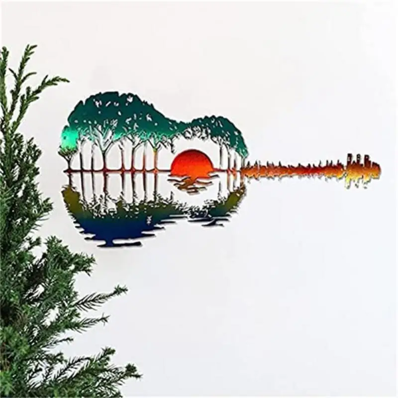 

Abstract Guitar Indoor Outdoor Courtyard Wall Art Interior Porch Decor Ornaments Music Lover Bar Colorful Guitar Nordic Decals