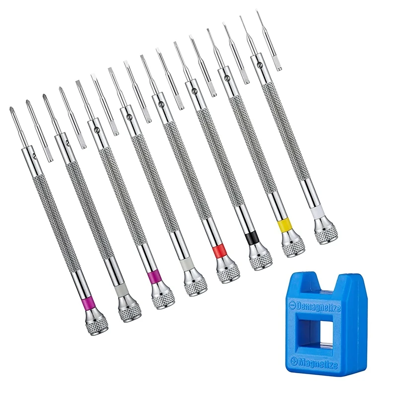 

TOP Micro-Precision Jewelry Screwdriver 0.6-1.6Mm 8PCS Watch Screwdriver Set With 8 Extra Replacement Blades