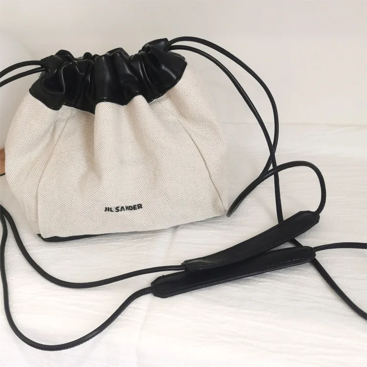 Jil sander Canvas bag Bucket bag Designer bags Fashion Luxury genuine leather Shoulder bags High-capacity Women's Handbag