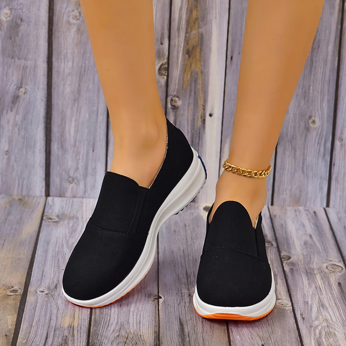 

Women Sneakers 2022 Summer Wedge Platform Casual Breathable Sport Shoes Female Thick Bottom Slip on Flat Ladies Vulcanized Shoes