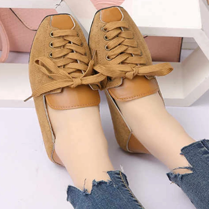 Женские туфли с квадратным носком на плоской подошве Новинка осени 2023 модная