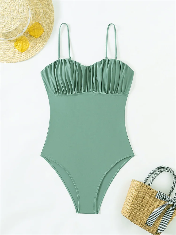 Цельный купальник Женский однотонный топ-труба новинка 2024 сексуальный Монокини