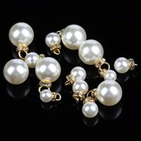30pcslot 8 16mm imitation pearl beads charms gold rhinestone spacer loose beads for jewelry making diy earring bracelet pendant