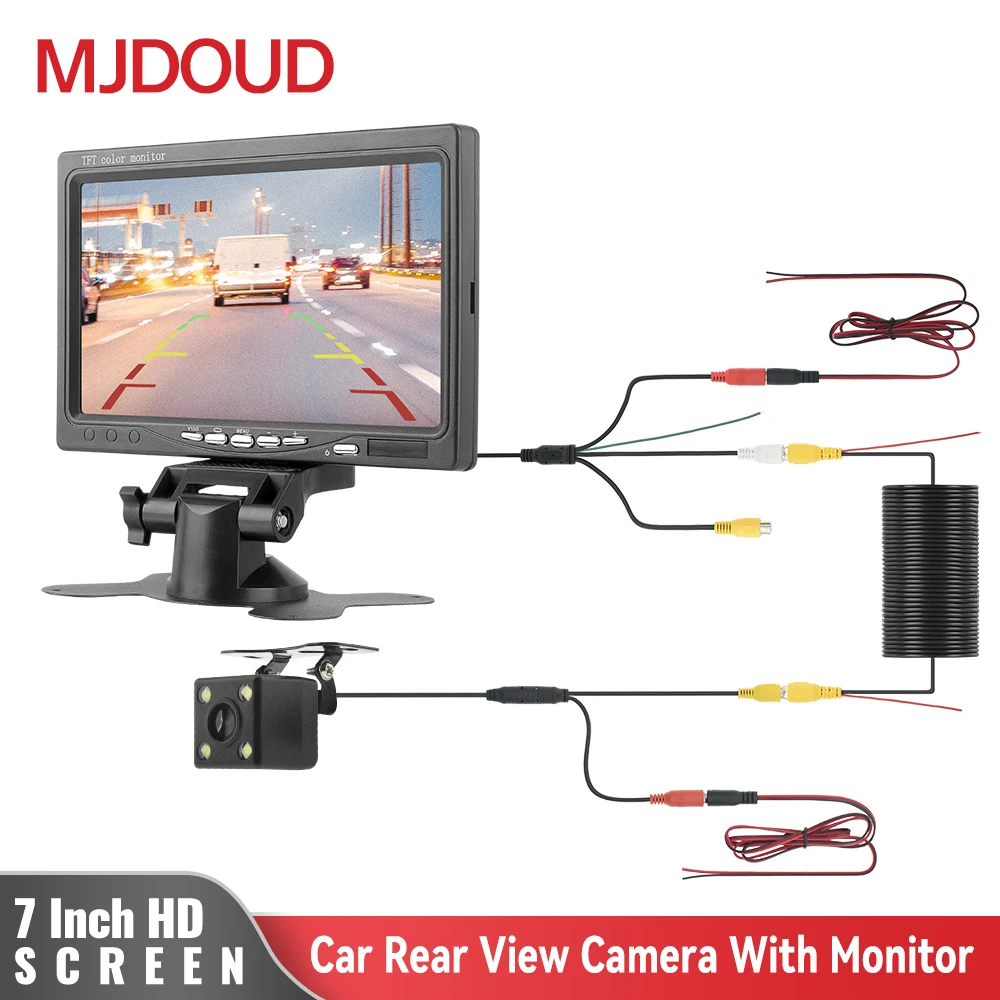 MJDOUD Автомобильная камера заднего вида для парковки автомобиля 7-дюймовый монитор