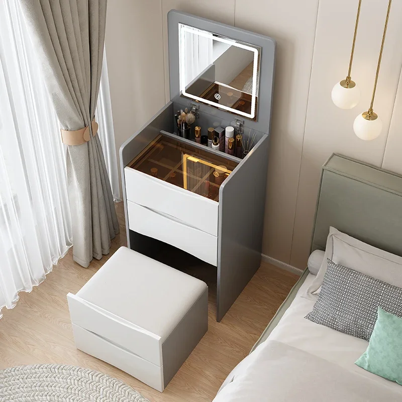 

White Luxury Dressers Vanity Mirror Drawer Bedroom Minimalist Makeup Nordic Coiffeuse Living Room Comoda Pra Quarto Decoration
