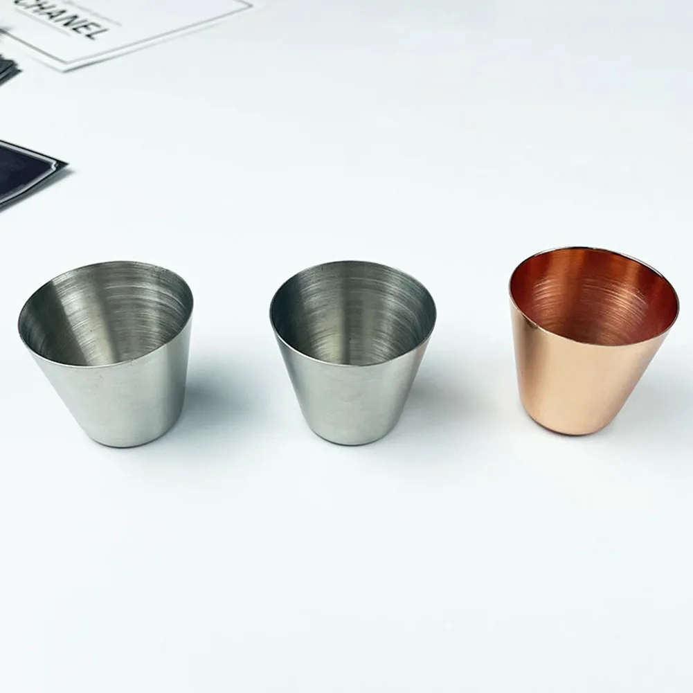 

5pcs Stainless Steel Wine Cups 15ml Coffee Tea Milk Mug Camping Mugs Cups Household Bar Beer Cups Kitchen Drinking Dinnerware