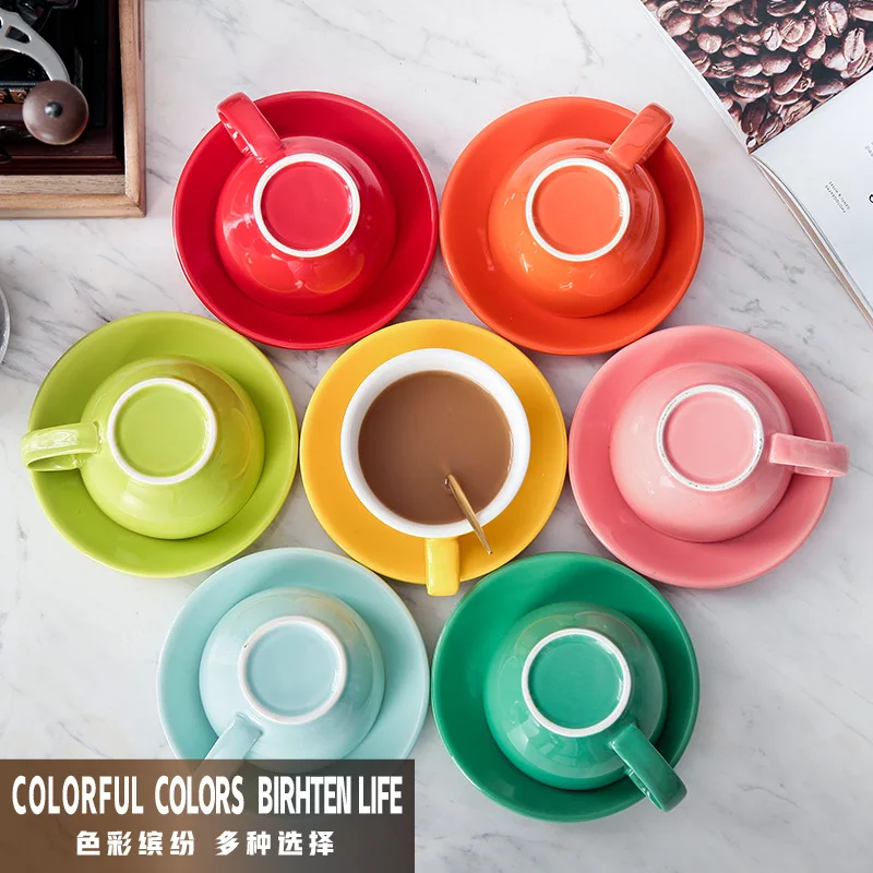 

300ML High-grade Ceramic Coffee Mug Coffee Tea Cup Set Simple European Style Cappuccino Flower Cups Latte Mug Coffee Cup