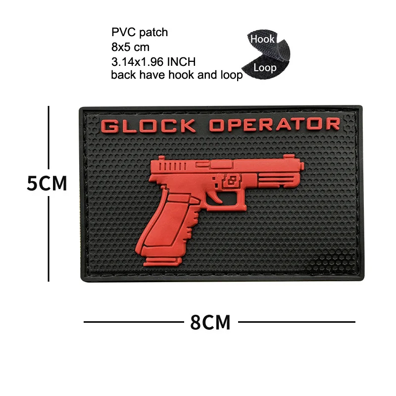 Новый дизайн резиновая повязка на руку Glock вышивка для мишени искусственная