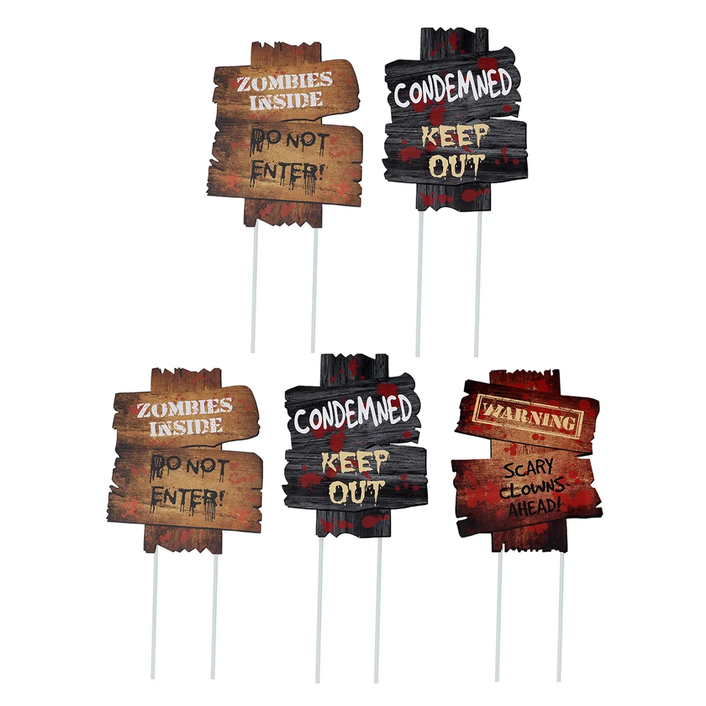 

Signsoutdoor Yard Party Sidewalk Decor Theme Zombie Scary Decorations Warning Stakes Creepy Lawn Sign Street Guide Signboards
