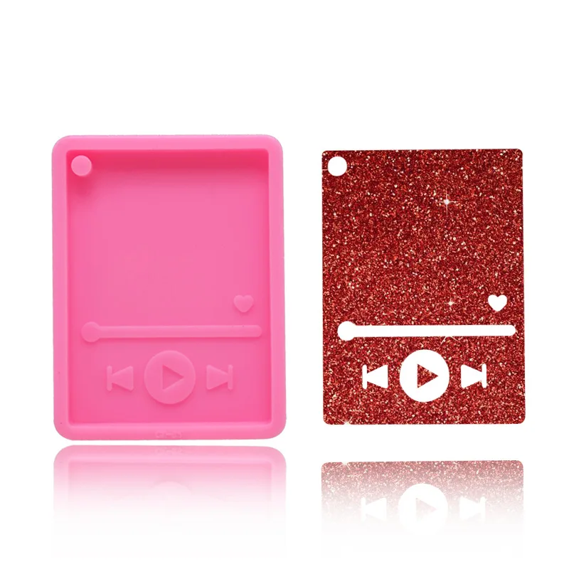 Акция! Глянцевая смола медиаплеер форма эпоксидное ремесло брелок силиконовые