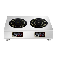 desktop double head induction cooker black crystal panel high power waterproof multi function heat preservation and heating