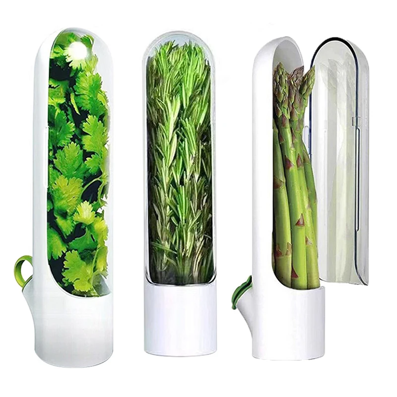 

Vanilla Fresh-Keeping Cup Kitchen Herb Saver Storage Container Vegetables Fruit Keeping Green Storage Box Food Freshness Cup