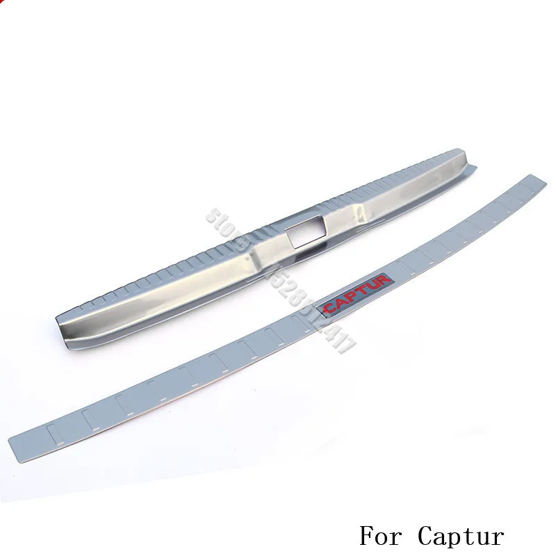 

car styling Stainless Steel Rear Bumper Protector Sill Trunk Tread Plate Trim For Renault Captur 2015 to 2018 Car modeling