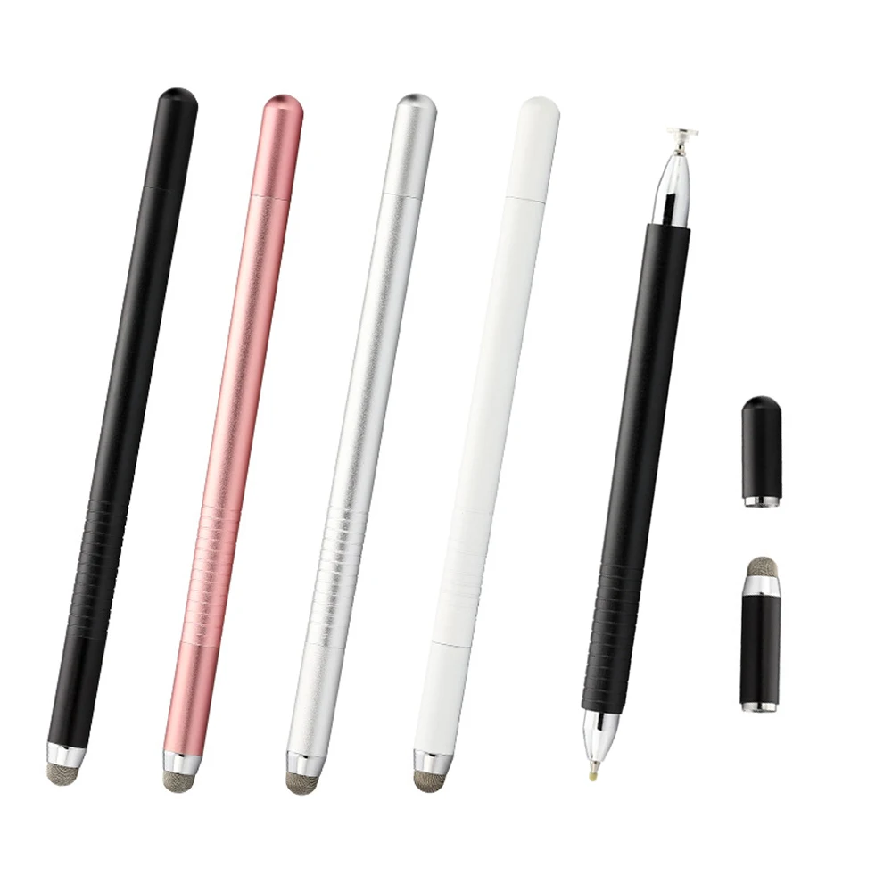 

10Pcs 3 In 1 Capacitive Fiber Tip High Sensitivity Disc Stylus Signing Pens For Samsung Galaxy iPhone iPad Touch Screen Tablets