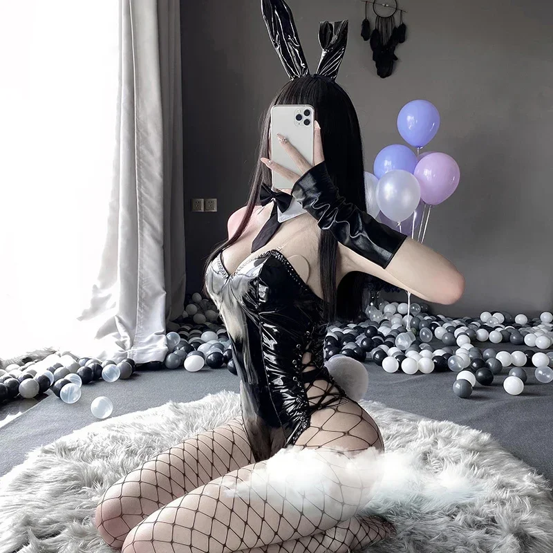 Костюм кролика для косплея боди из искусственной кожи Mai Sakura Ajima костюм с ушками