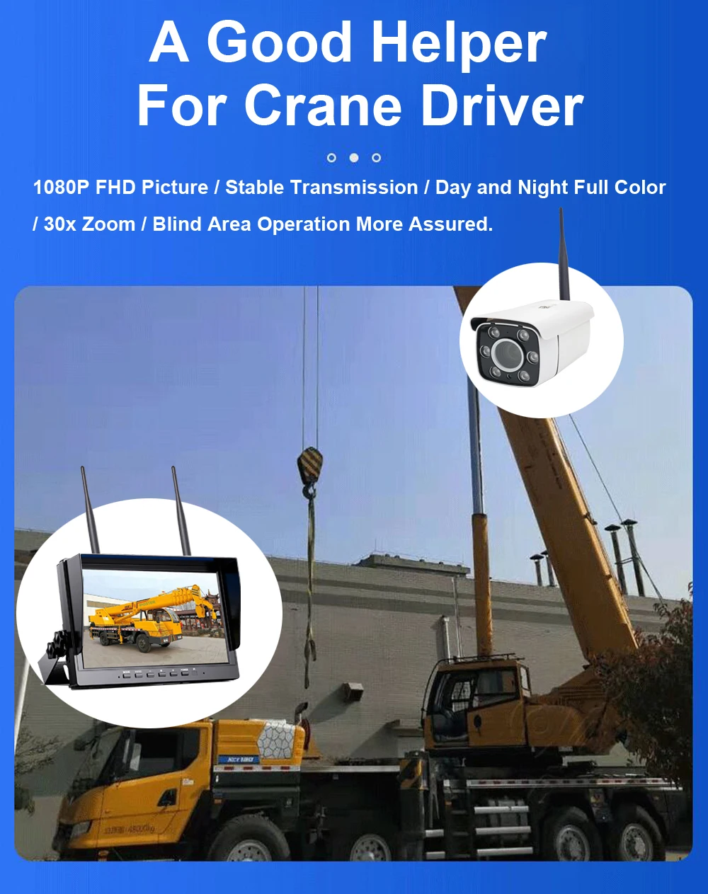 Беспроводная камера iPoster Crane 30-кратный зум автомобильное реверсивное усиление