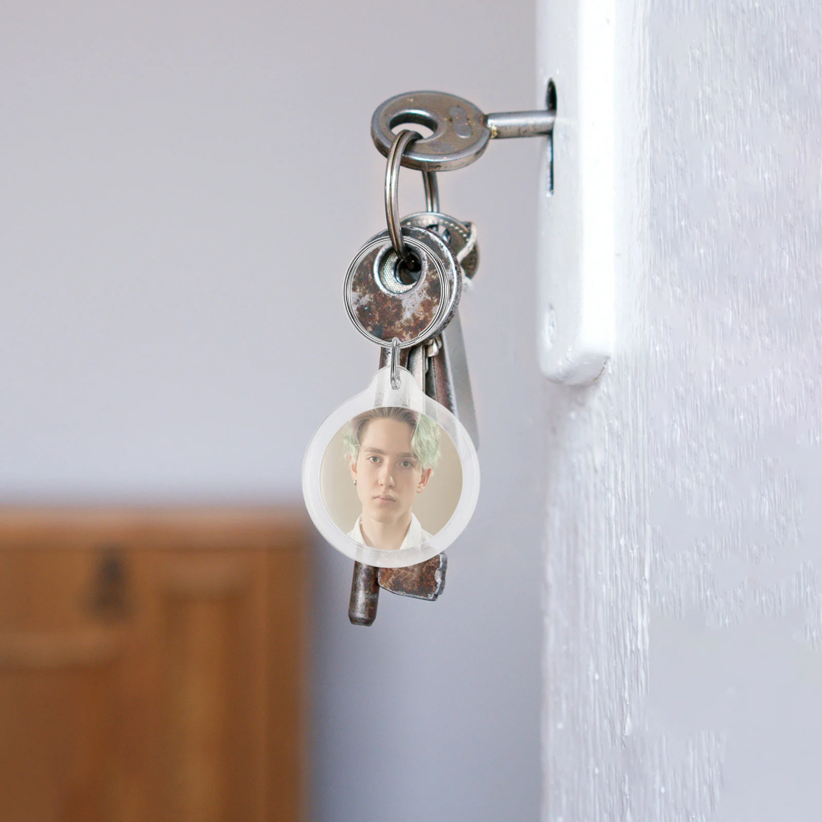 100 шт. прозрачная пустая вставка фоторамка брелок-брелок кольцо держатель DIY