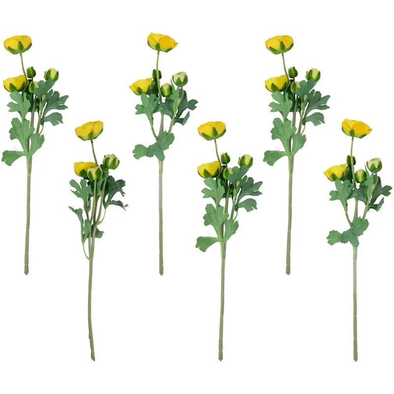 

Set of 6 Yellow Ranunculus Artificial Floral Sprays 21"