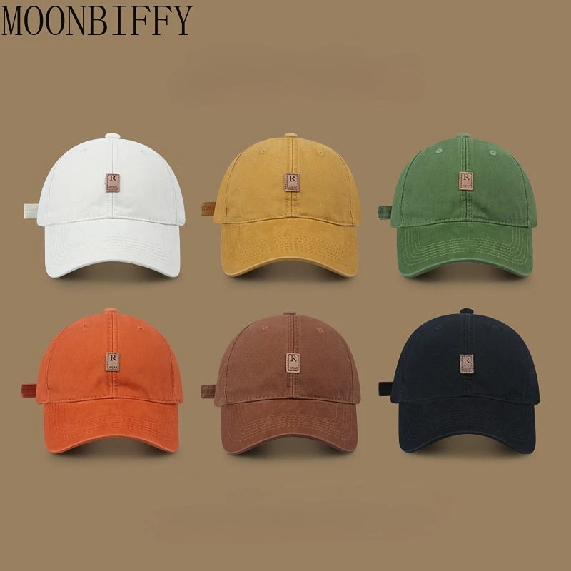 

Spring Summer R Letter Baseball Cap for Men Women Simple Solid Colors Sunscreen Outdoor Caps Streets Hip Hop Hatgorras Hombre