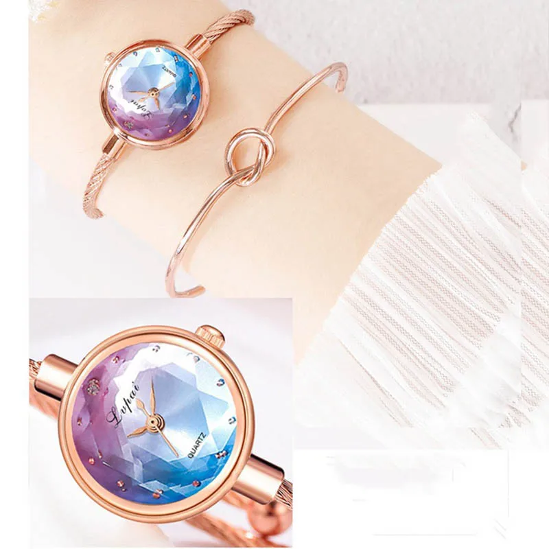New Hot Selling Casual Simple Colored Cut Small Dial for Women's Quartz Mesh Band Watch Girlfriend Light Luxury Temperament Gift