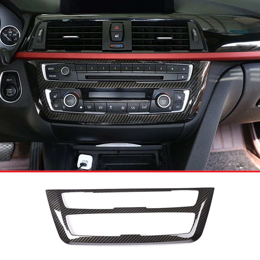 

Carbon Fiber ABS Car Center Console CD Frame Cover Trim For BMW 3 4 Series GT F30 F32 F34 13-18 Interior Accessoire Voitures