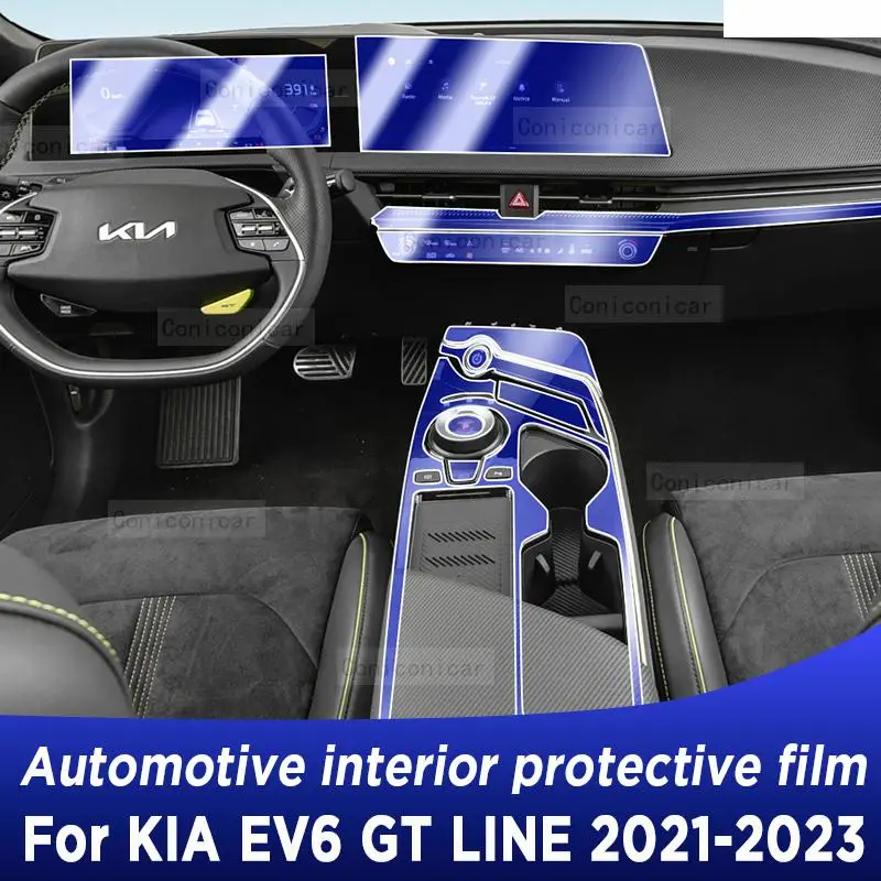 

Car Accessories For KIA EV6 GT LINE 2021-2023 Center Console Protective Film Gearbox Panel Anti-scrath Protection Transparent