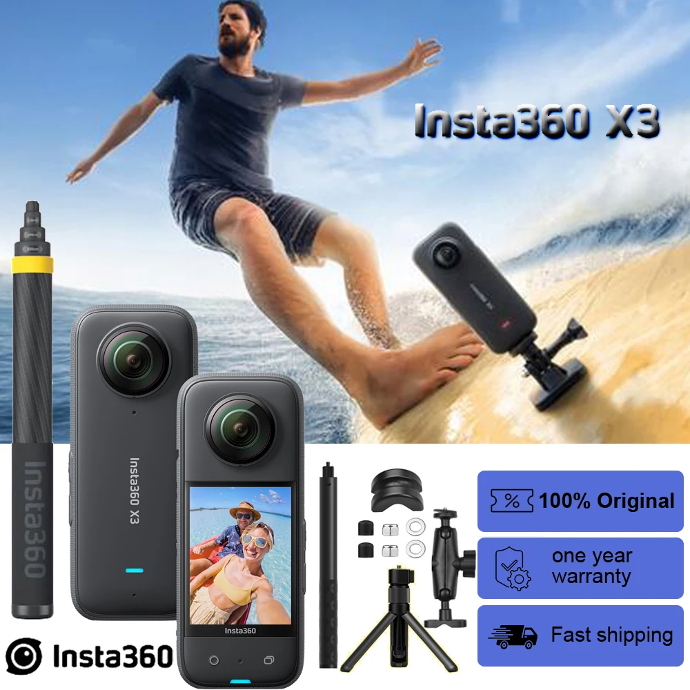 Панорамная Экшн-камера Insta360 X3 5 7 K 360 HDR 72 МП 2 29 дюйма сенсорный экран - купить по