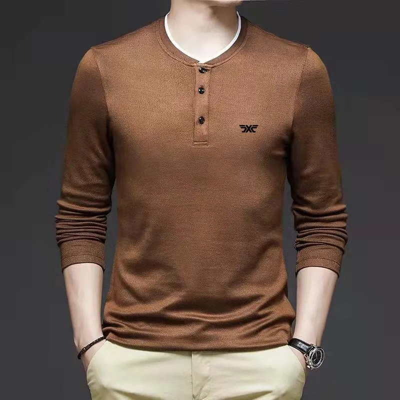 Golf Apparel Men's 2023 New Fashion Long Sleeve T-shirt Outdoor Leisure Golf POLO Shirt Men's Sports Golf Underlay Shirt