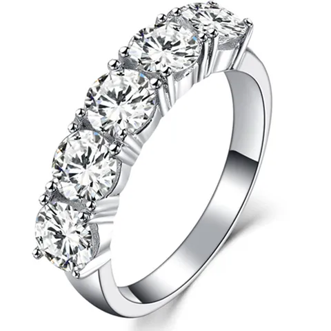 Обручальное кольцо с 5 камнями 950 карата
