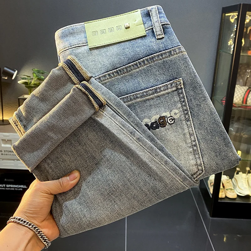 Мужские свободные узкие джинсы в американском стиле весна-осень 2024 новые элитные
