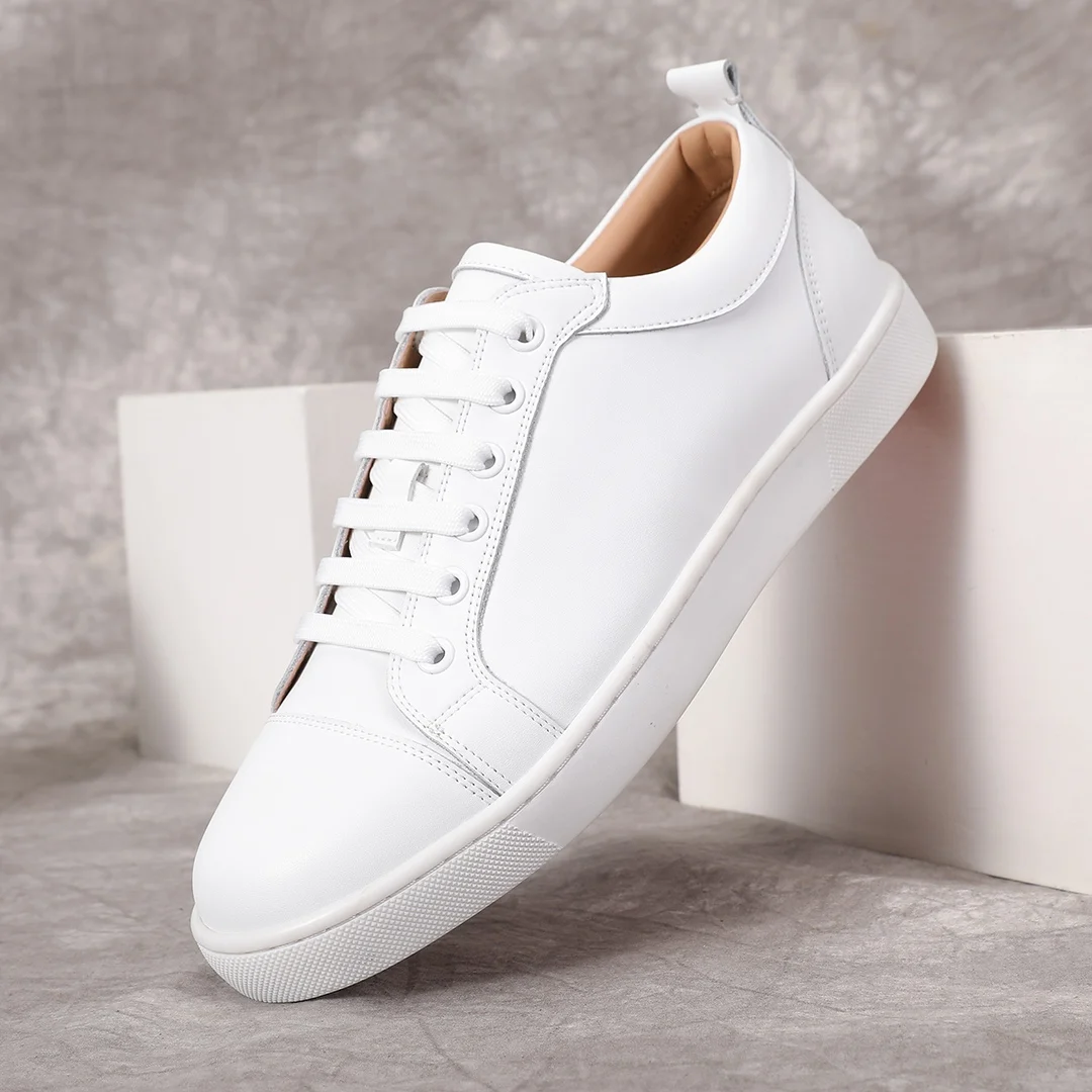 

Luxury Brand CL Louis Junior Spikes Flat Men's And Women's Shoes Fashion Leather Personalized Printing Casual Sneakers White