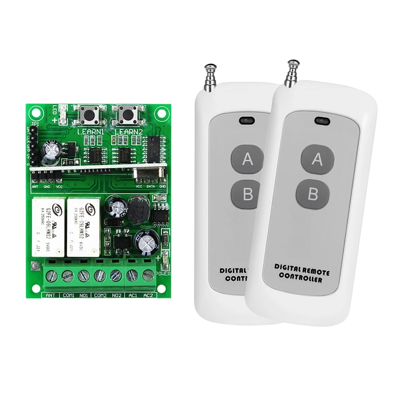 

Реле радиочастотного беспроводного дистанционного управления, 12 В, 24 В, 36 В постоянного тока, 10 А, универсальный код обучения, 315 МГц