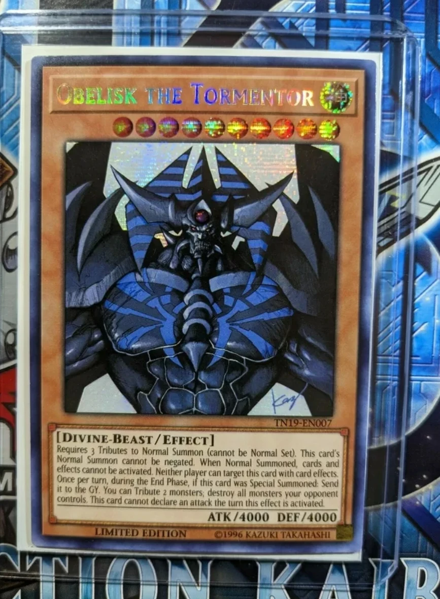 Yugioh KONAMI Дуэль Монстры TCG TN19-EN007 Obelisk the Tormentor Secret редкий английский ограниченный