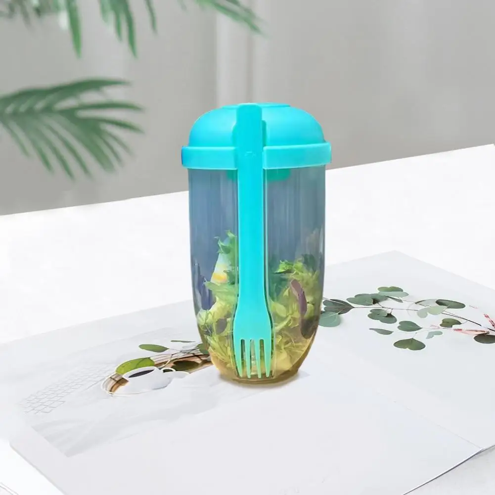 Transparent Body Salad Cup Portable Salad Cup with Fork Large Capacity Ideal for Office Students Weight Loss
