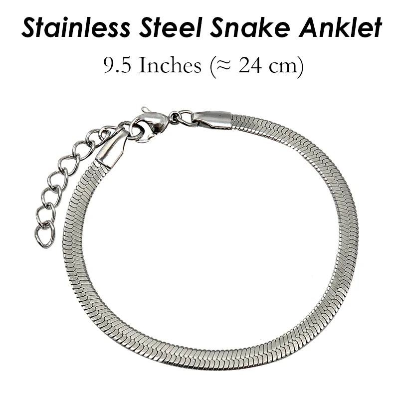 10 x Плоский браслет-змейка из нержавеющей стали с елочкой золота и серебра для