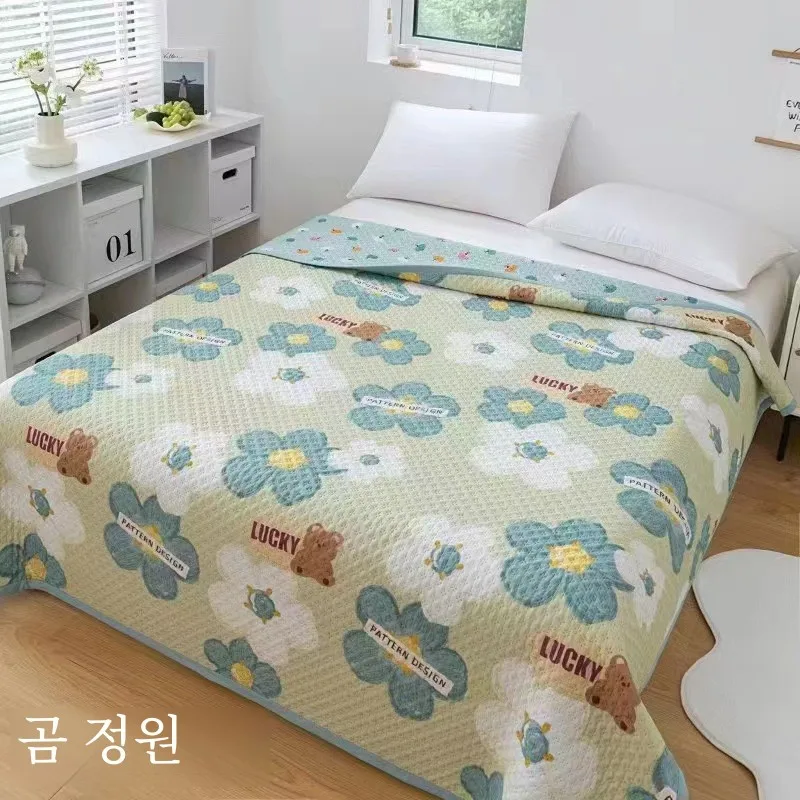 Peiqing Four Seasons Universal Print Bed Cover Thickened Machine Washable Double-sided Kang Sheet Tatami Non-Slip M...