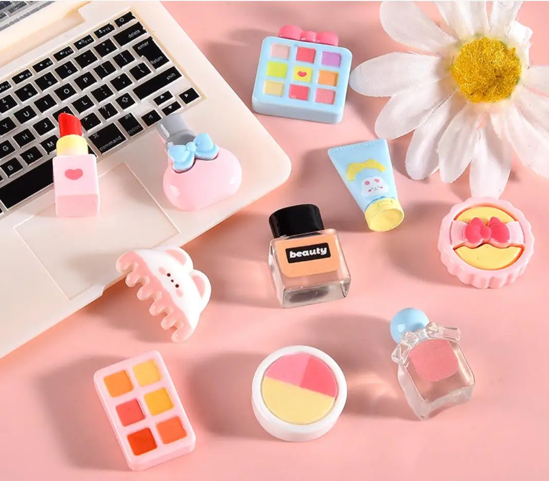 Кавайная имитация косметики помада лак для ногтей искусственная смола с плоским