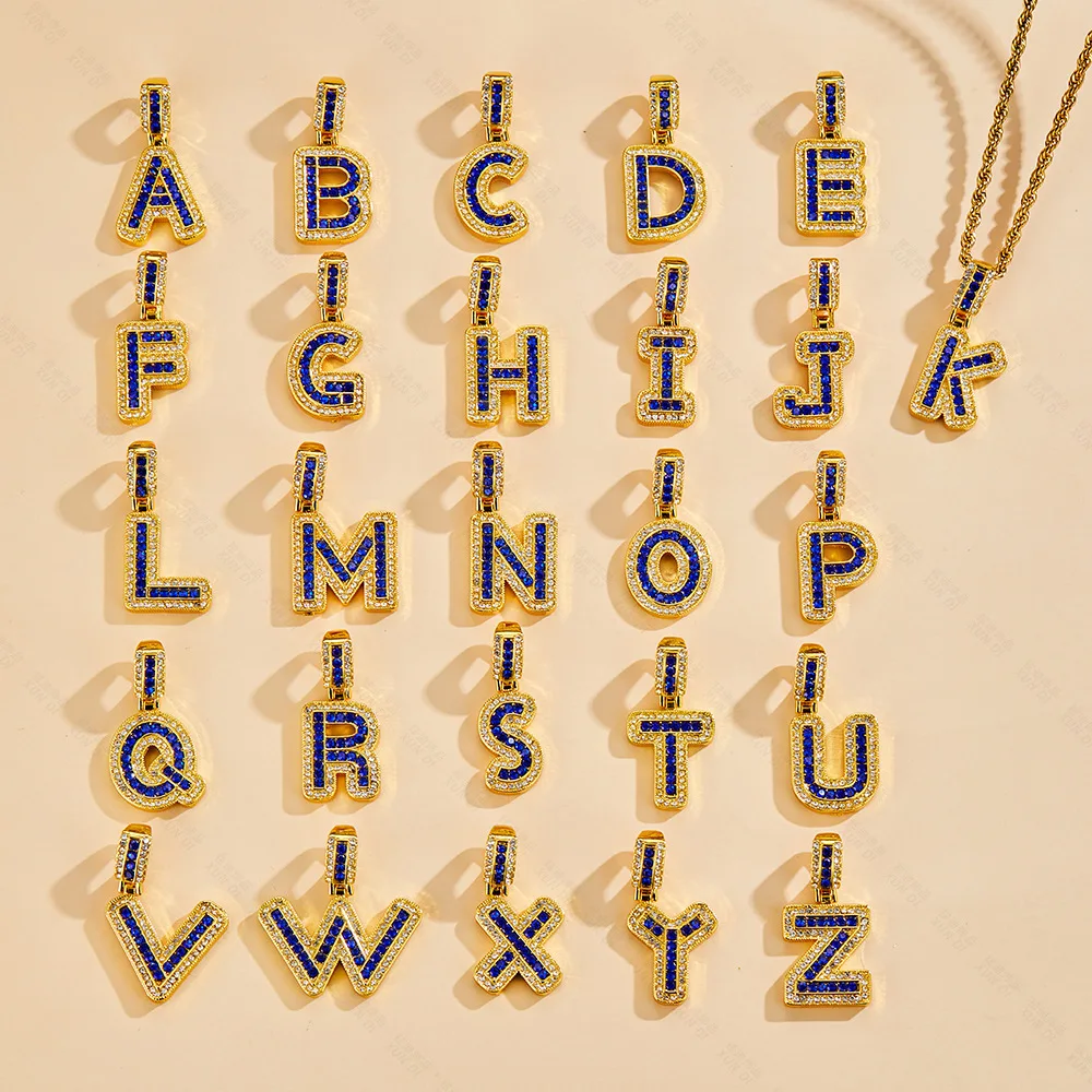 

Gold English Alphabet Hip Hop Street Pendant
