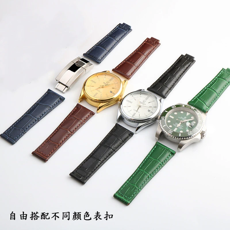 Watch Band For Rolex SUBMARINER Yacht-Master DAYTONA GMT Crocodile Grain Leather Men Strap Watch Accessories Watch Bracelet Belt