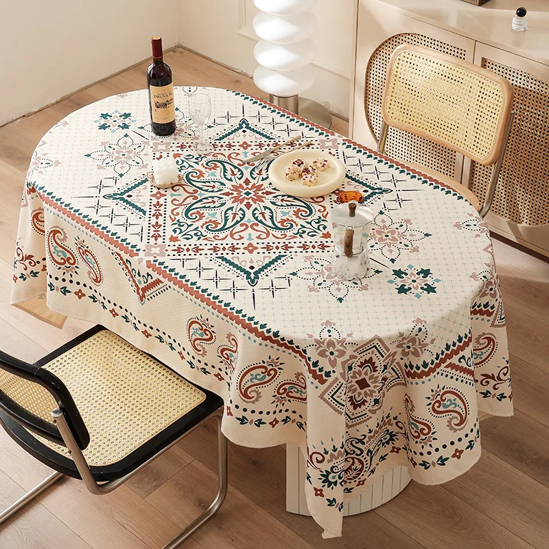 

Rectangular wholesale American vintage print imitation linen edge cloth